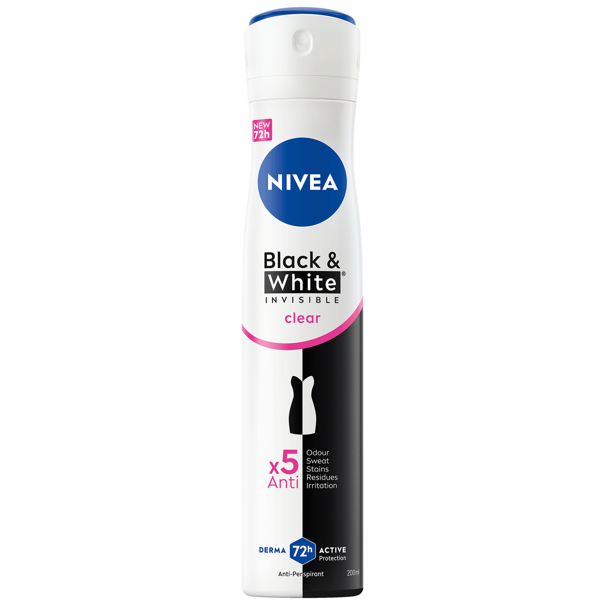 NIVEA Black & White Invisible Clear Anti-Transpirant Spray – 200 ml