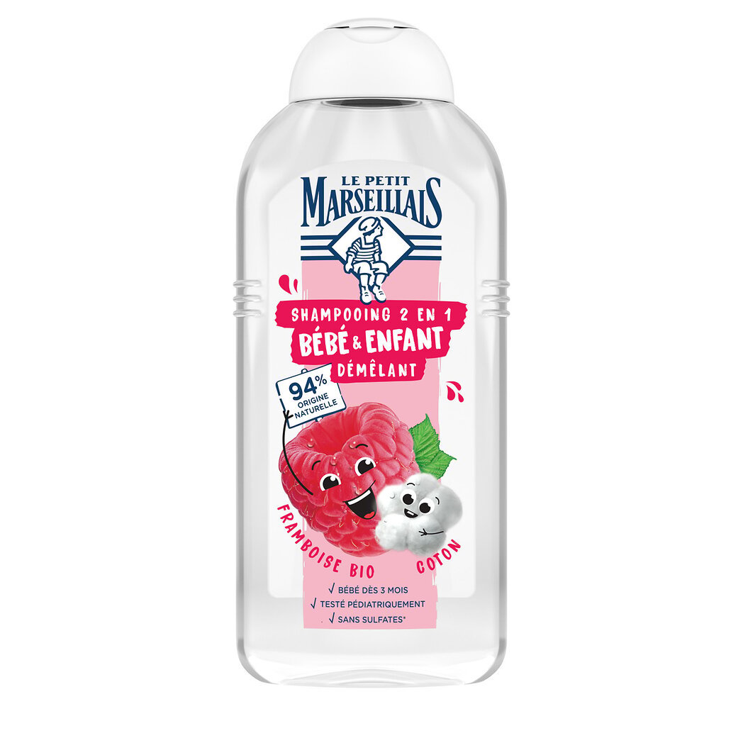Le Petit Marseillais Shampooing 2 en 1 Bébé & Enfant Framboise Bio