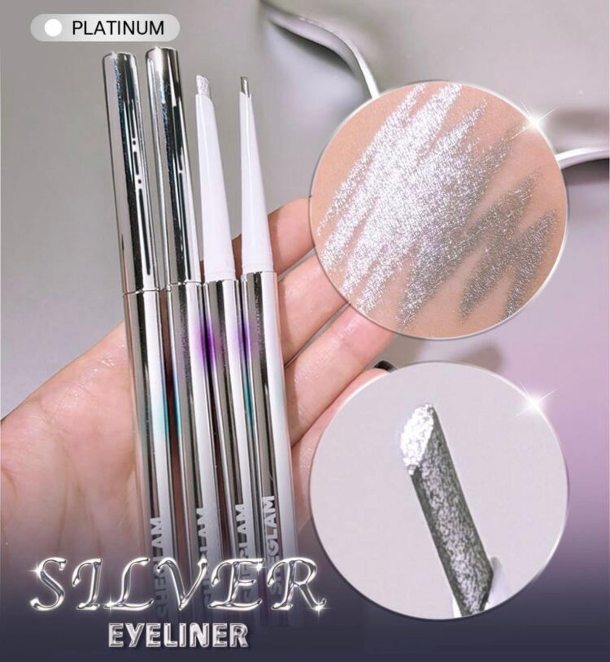 SHEGLAM Silver Strobe Metallic
Eye-Liner-Platinum Kohl Kajal Henna