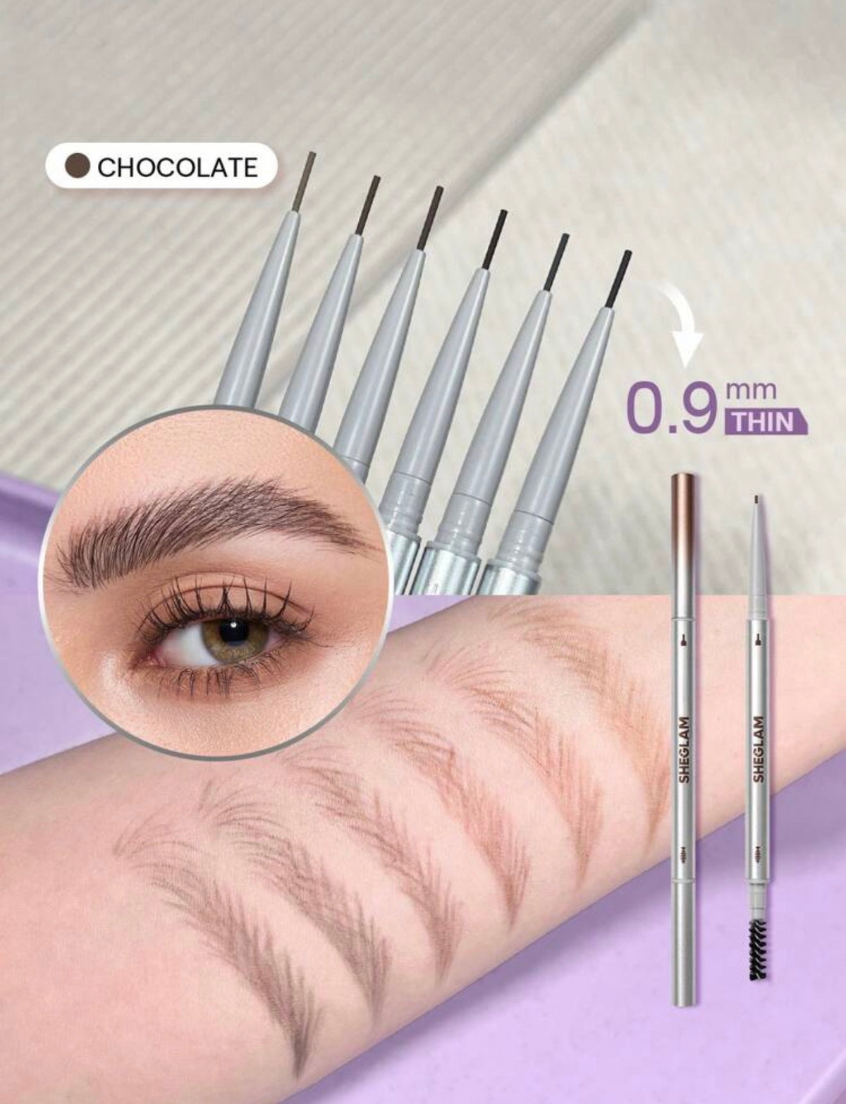 SHEGLAM Ultra Slim Crayon à Sourcils-Chocolate