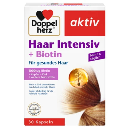 DOPPELHERZ AKTIV HAAR INTENSIV + BIOTIN 30 KAPSELN