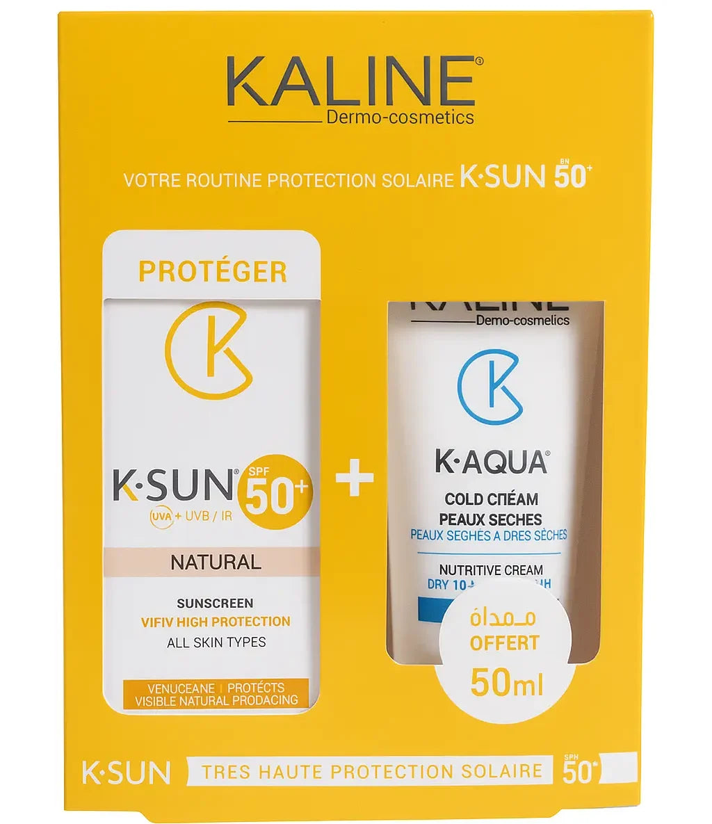 Kaline K-Sun SPF50+ Natural + K-Aqua Cold Cream 50 ml Offert