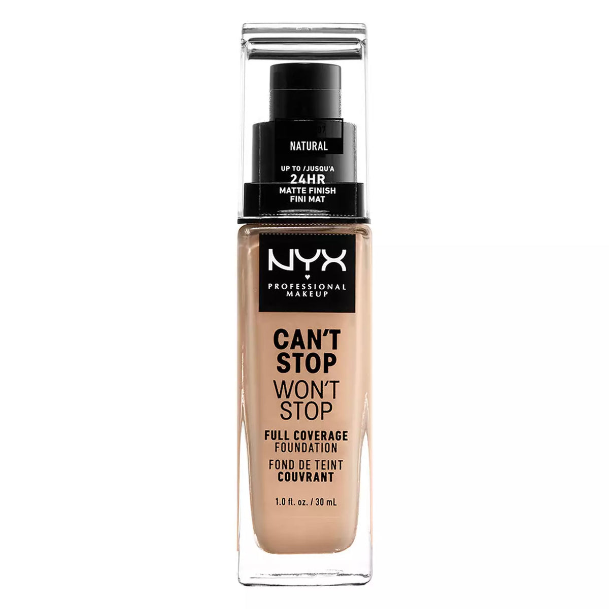 NYX Professional Makeup Can't Stop Won't Stop Fond de Teint Liquide – 12 Natural