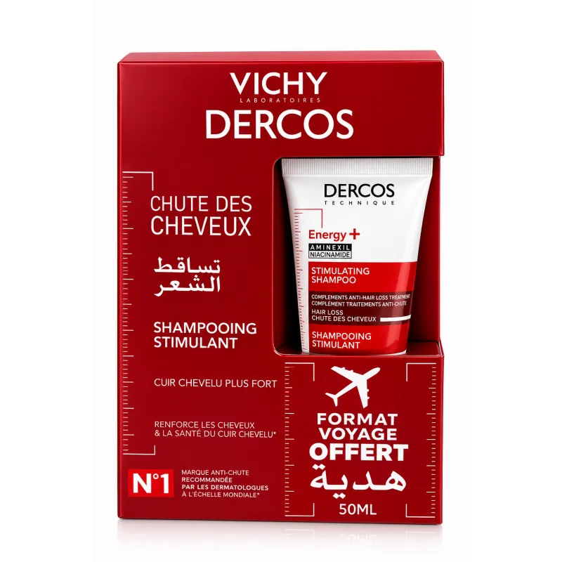 Vichy Dercos Energy+ Shampooing Stimulant 200 ml + Format Voyage Offert