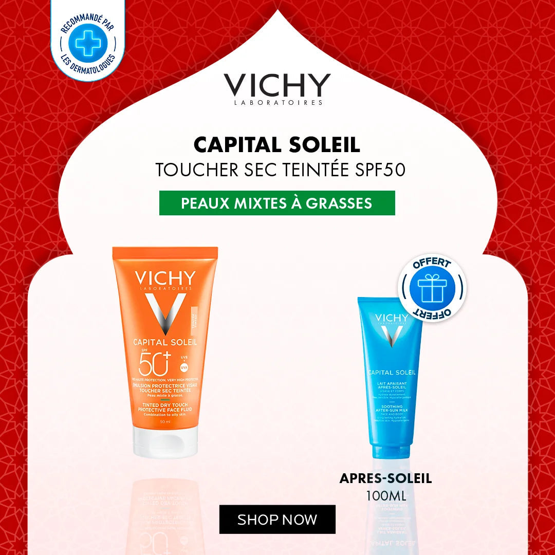 Vichy Capital Soleil Crème Anti-Brillance BB Teintée SPF50 + Après-Soleil 100 ml Offert