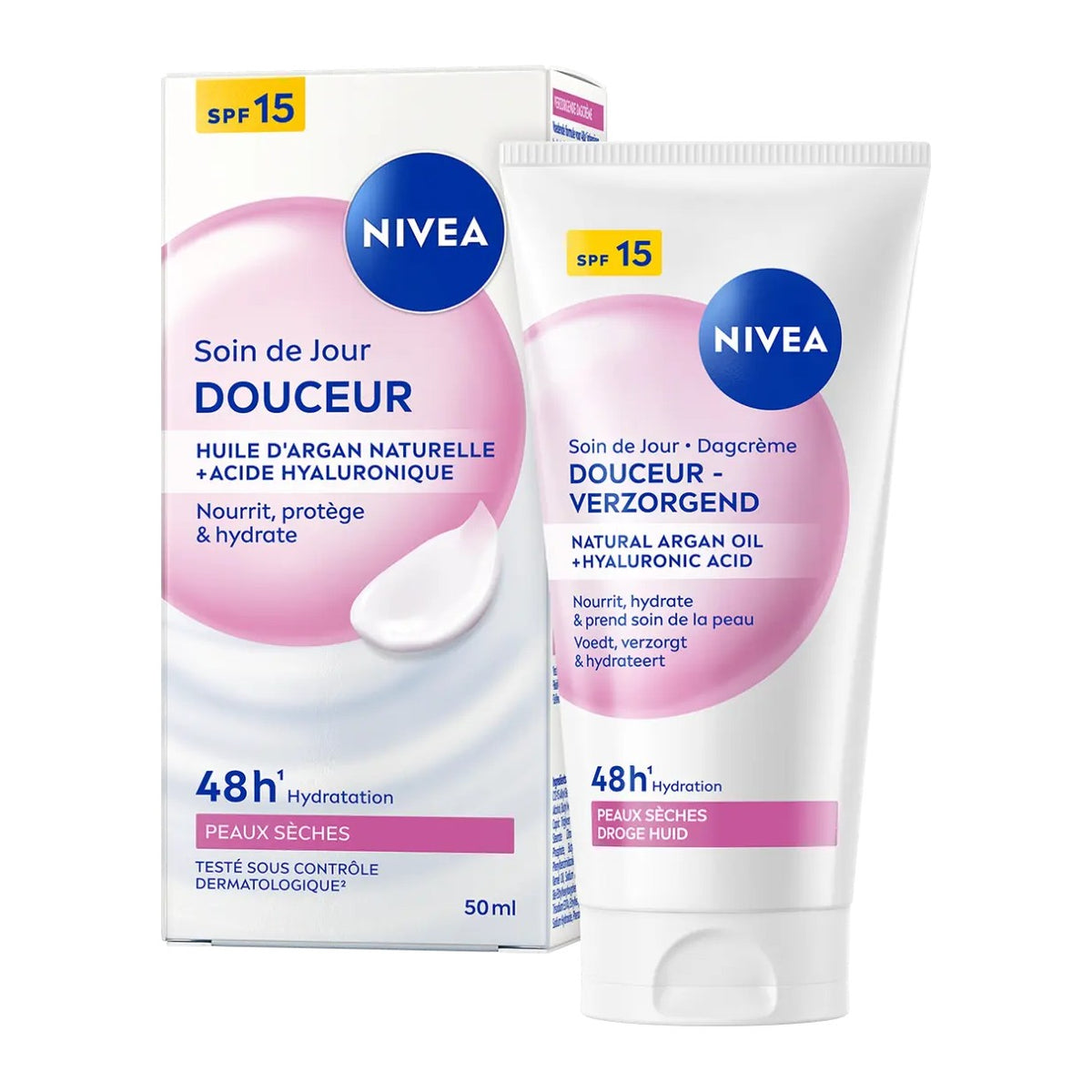 Nivea Soin de Jour Nourrissant 24h SPF 15 Peaux Sèches 50 ml