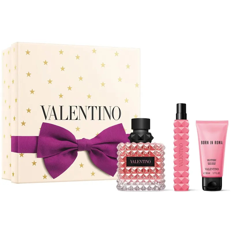 VALENTINO BORN IN ROMA CORAL FANTASY COFFRET EAU DE PARFUM + VOYAGE SPRAY + BODY LOTION_ FEMME