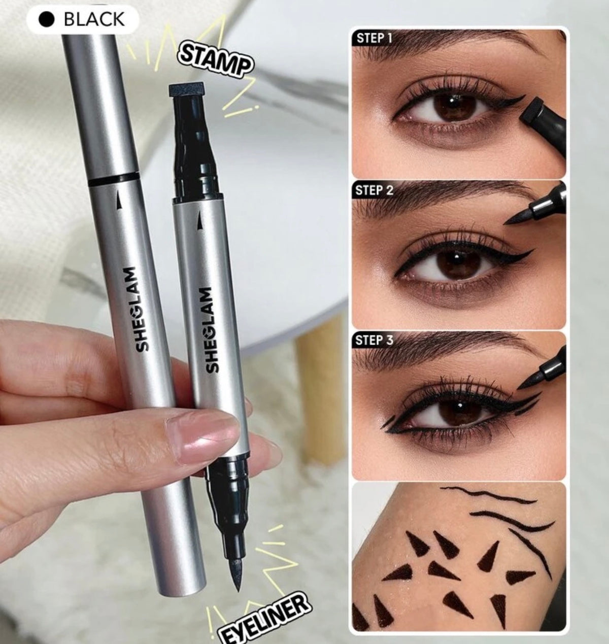 SHEGLAM Wing It Duo Eyeliner Waterproof – Black