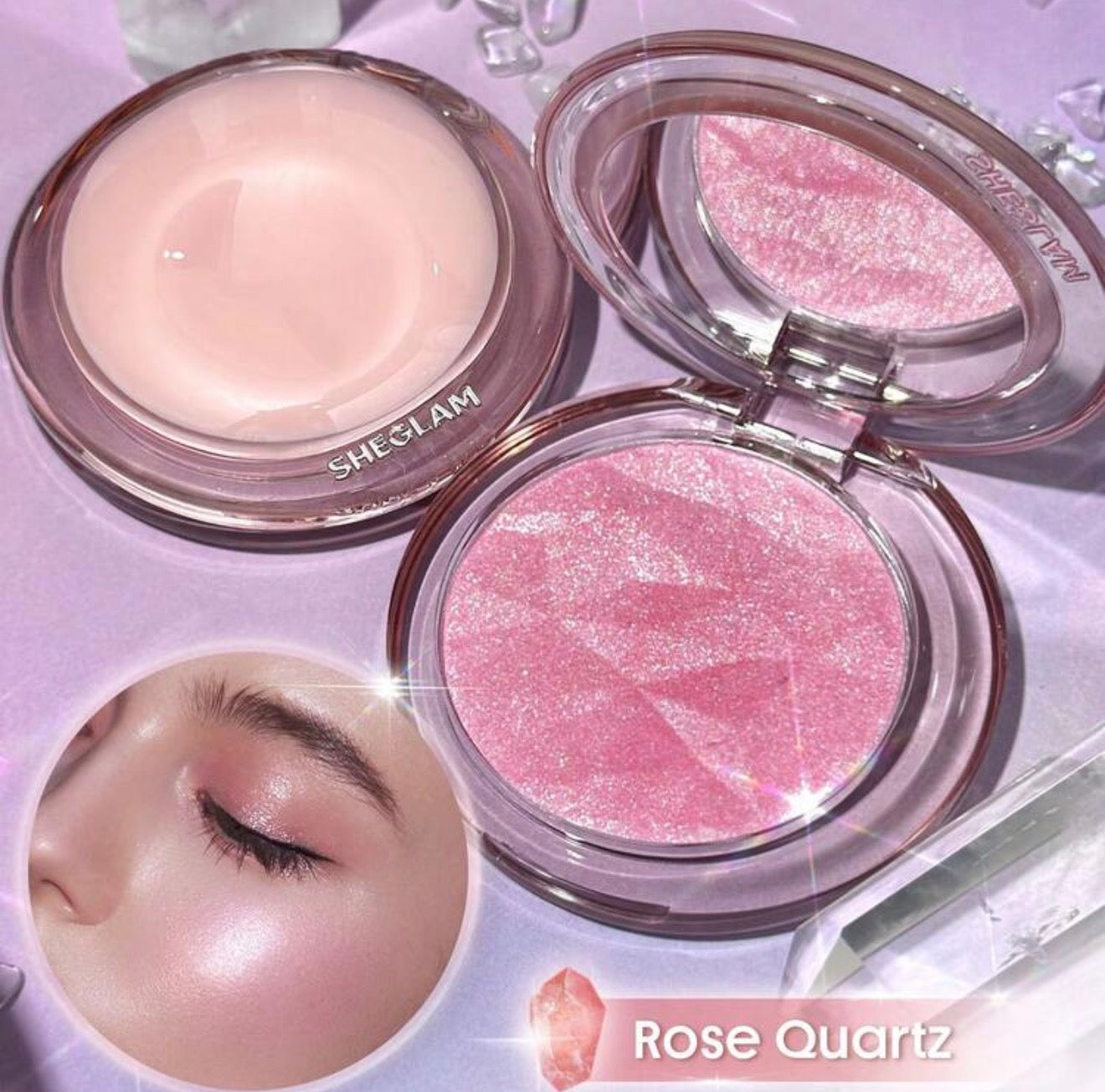 SHEGLAM Crystal Intentions High
Vibration Blush Enlumineur-Rose