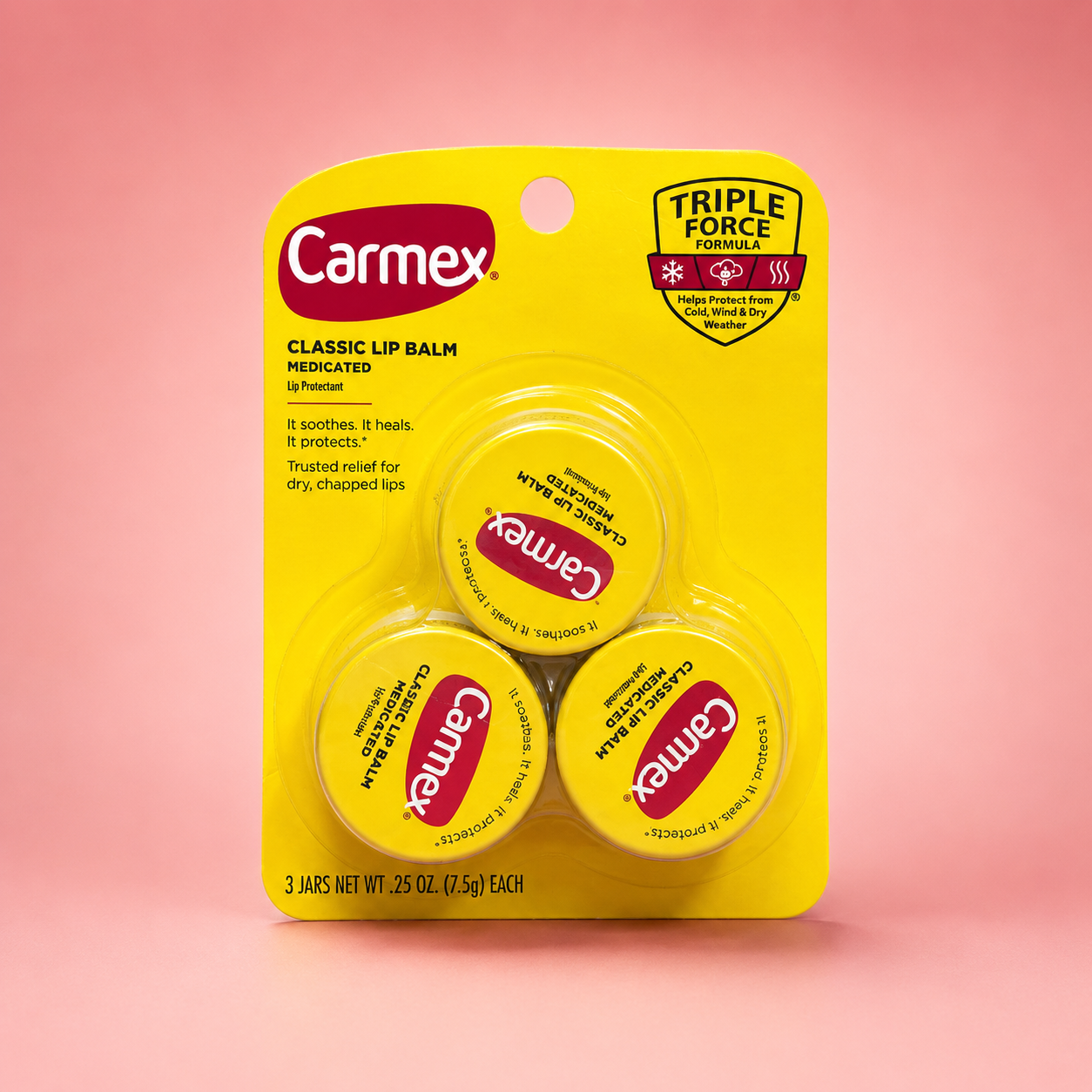 PACK CARMEX CLASSIC LIP BALM POT 10GX3PCS
