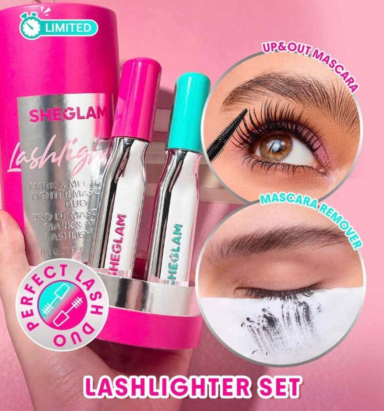 SHEGLAM Duo de mascara et de
rehausseur de cils Mark & Melt