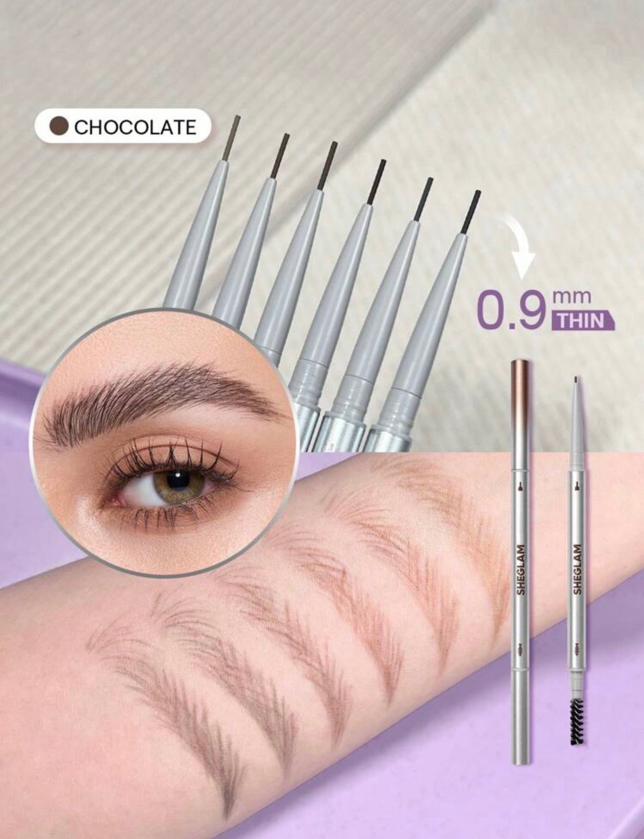 SHEGLAM Ultra Slim Crayon à Sourcils-Chocolate