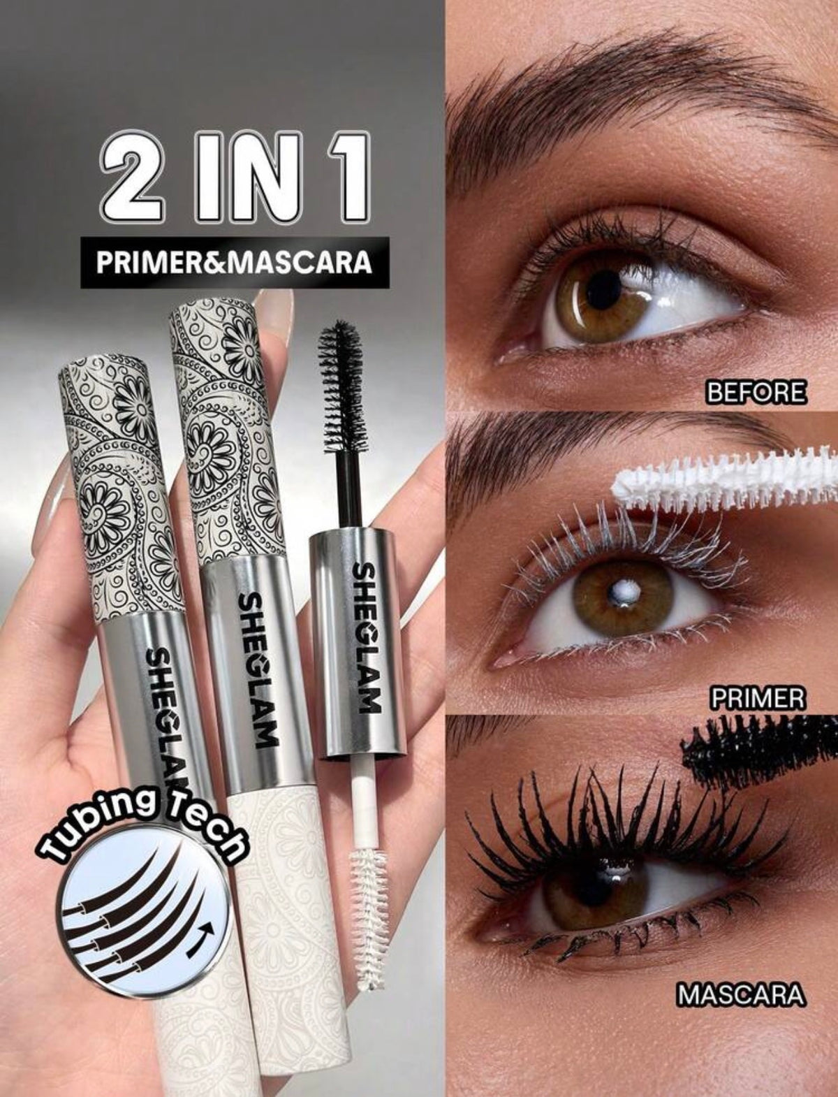SHEGLAM All-In-One Base Et
Mascara Tubulaire Volumisant-Tubing
Black