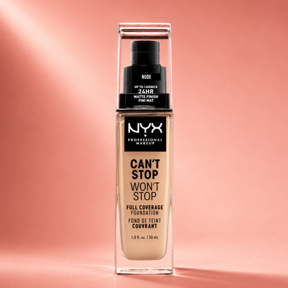 NYX Professional Makeup Can't Stop Won't Stop Fond de Teint Liquide – Nude