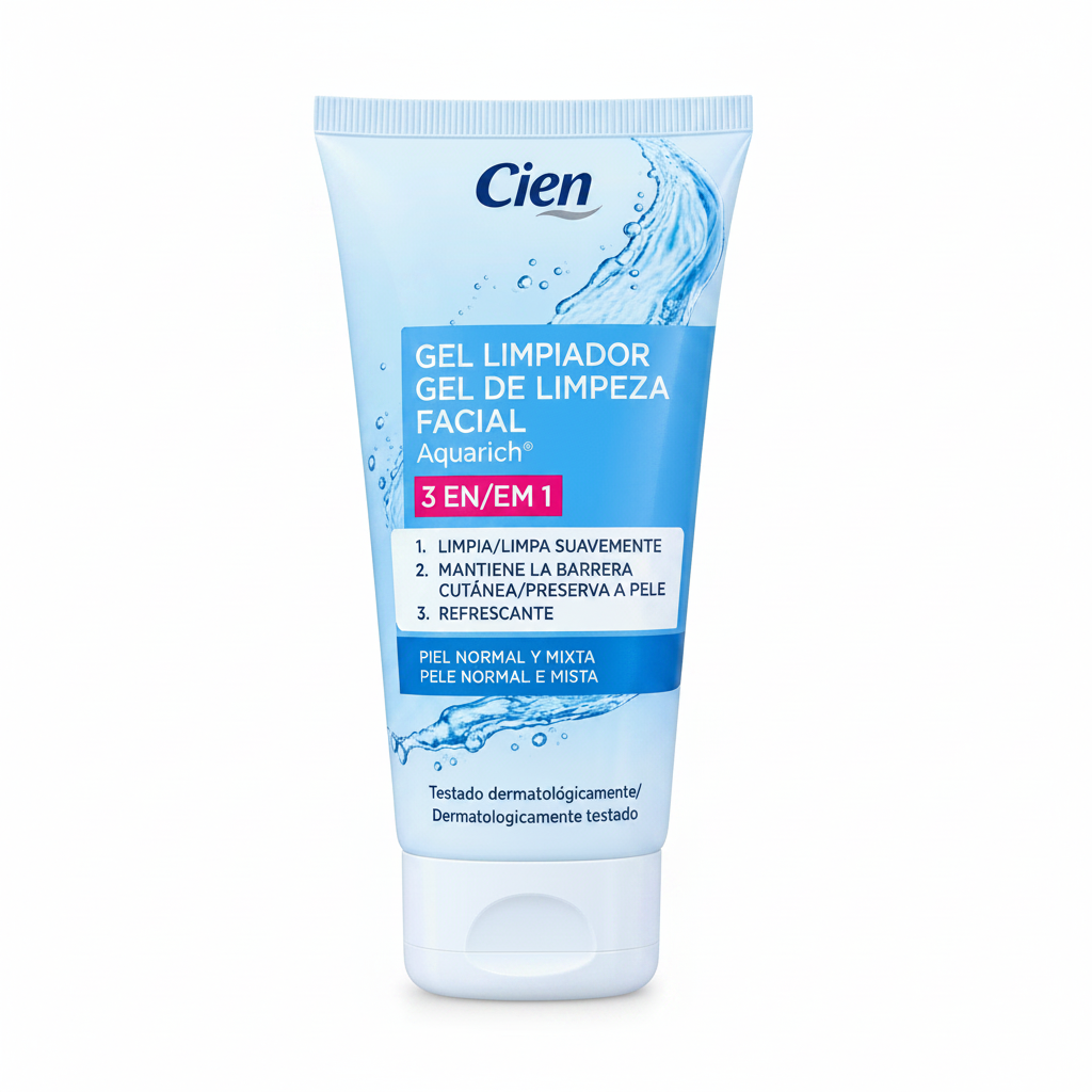 CIEN GEL LIMPIADOR FACIAL AQUARICH 3 EN 1