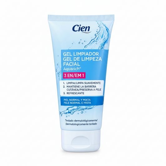 CIEN GEL LIMPIADOR FACIAL AQUARICH 3 EN 1
