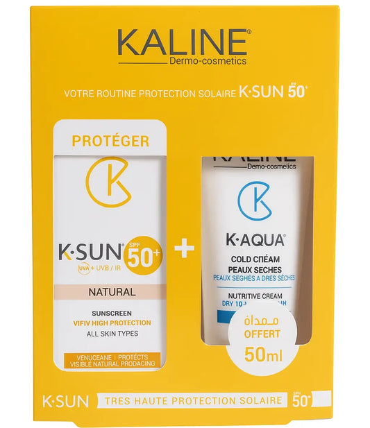 Kaline K-Sun SPF50+ Natural + K-Aqua Cold Cream 50 ml Offert