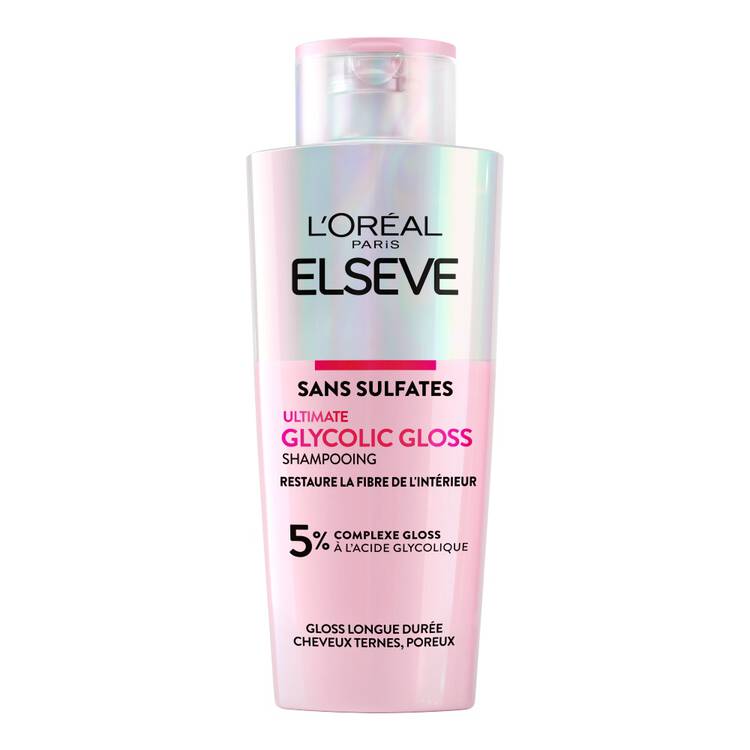 L'OREAL PARIS ELSEVE GLYCOLIC GLOSS SHAMPOOING SANS SULFATES 2% ACIDE GLYCOLIQUE