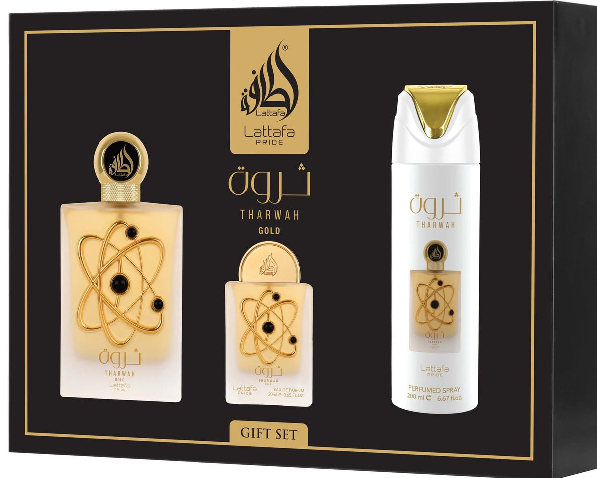 Lattafa Tharwah Gold Coffret 3 pièces