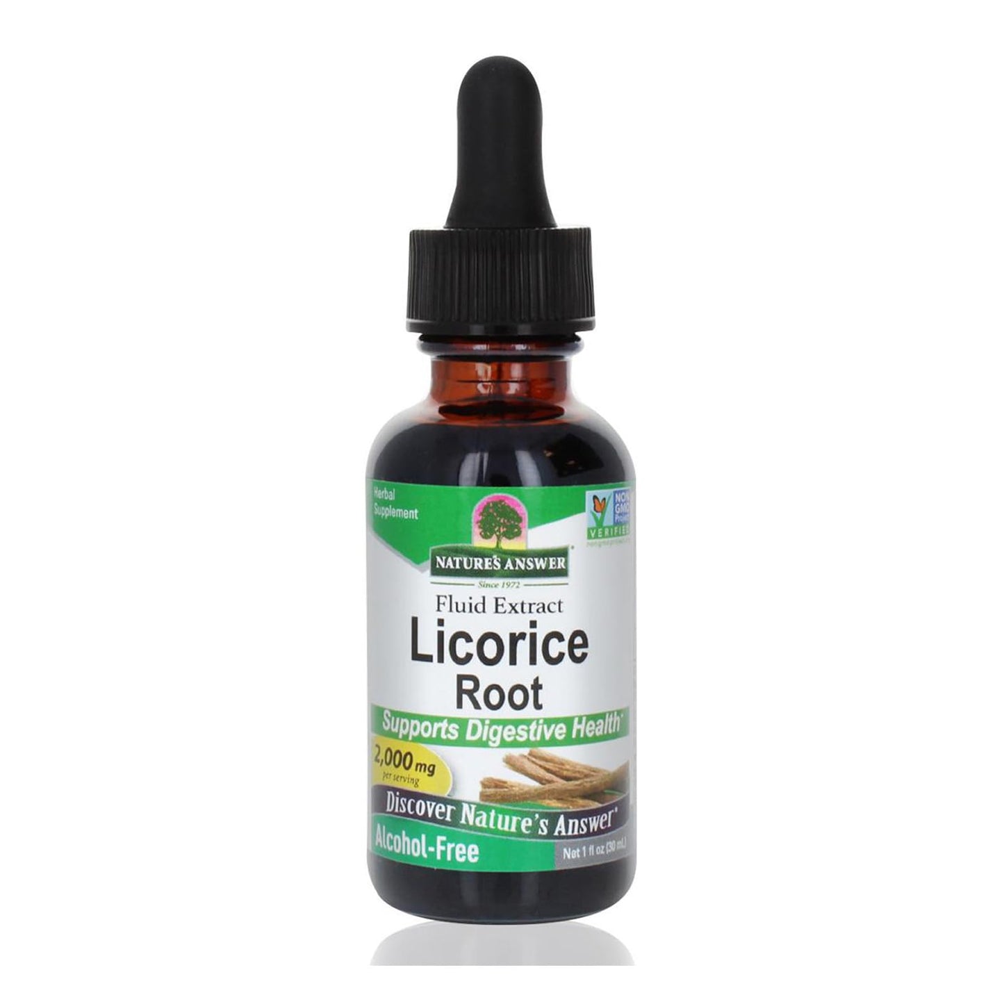 Nature's Answer Licorice Root | Herbal Supplement | Supports Digestive Health | Non-GMO & Kosher | Alcohol-Free, Gluten-Free & Vegan 1oz
