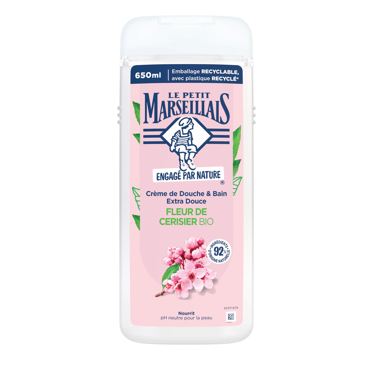 Le Petit Marseillais Crème de Douche Extra Douce Fleur de Cerisier Bio 650 ml