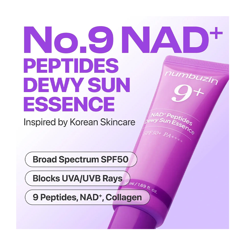 Numbuzin No.9 NAD+ Peptides Dewy Sun Essence SPF 50+ 50 ml