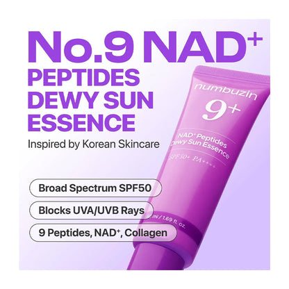 Numbuzin No.9 NAD+ Peptides Dewy Sun Essence SPF 50+ 50 ml